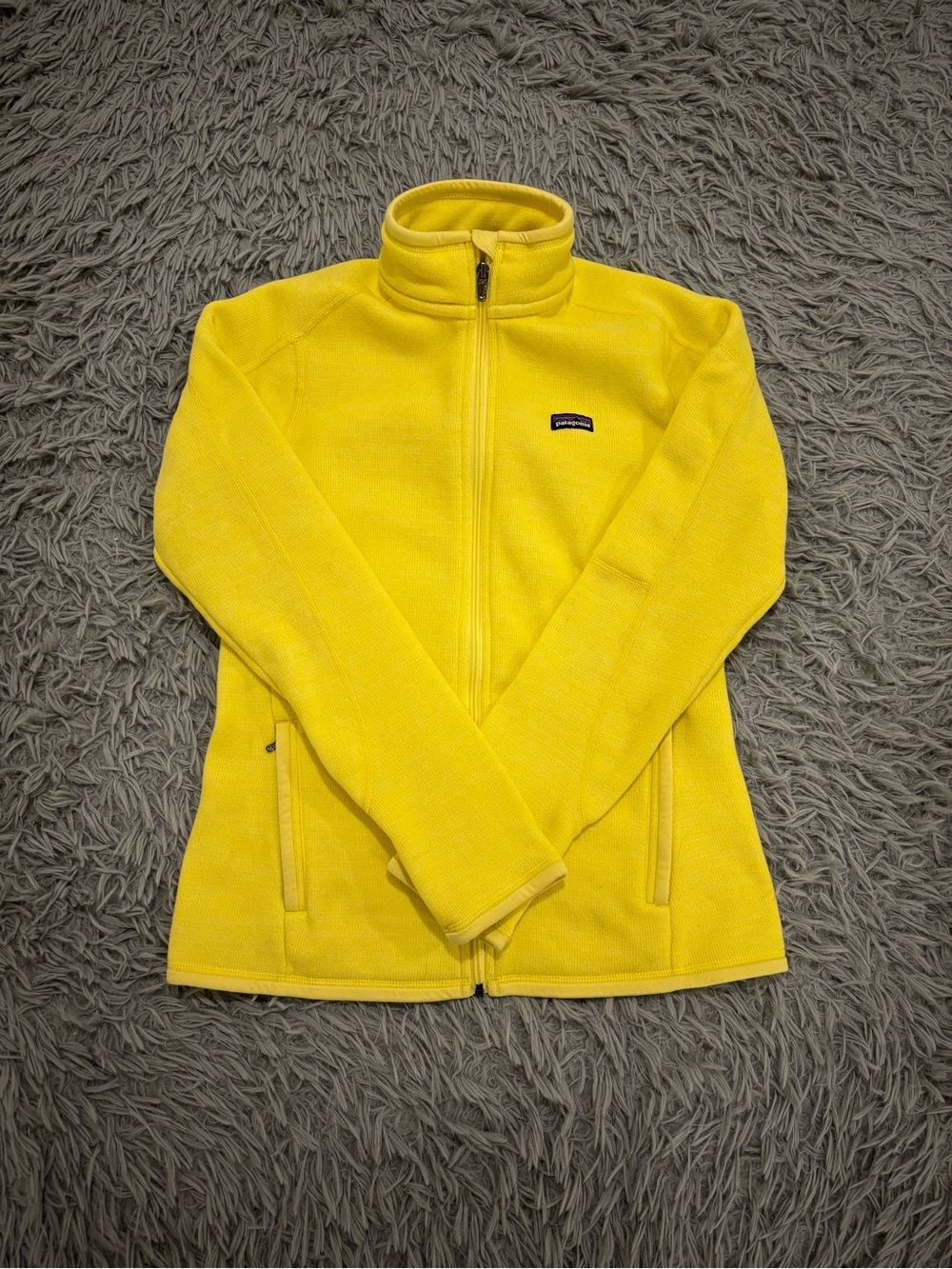 Patagonia Better Sweater Jacket Womens Small Yellow Fleece Full Zip Pockets Warm